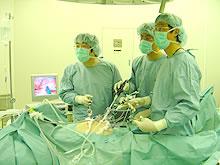 腹腔鏡補助下手術場風景
