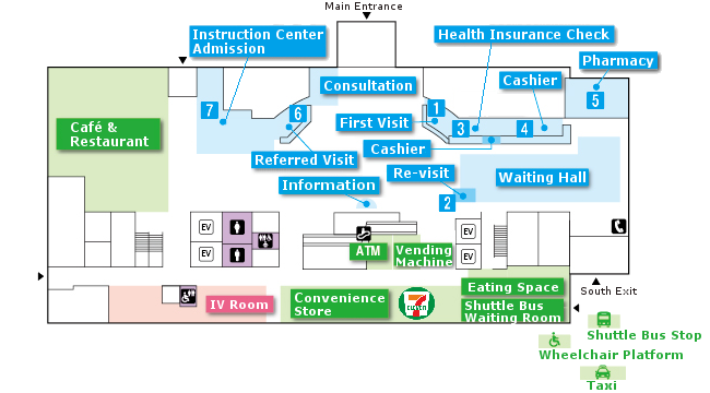 Okayama Saiseikai Outpatient Center Hospital floor map 1f